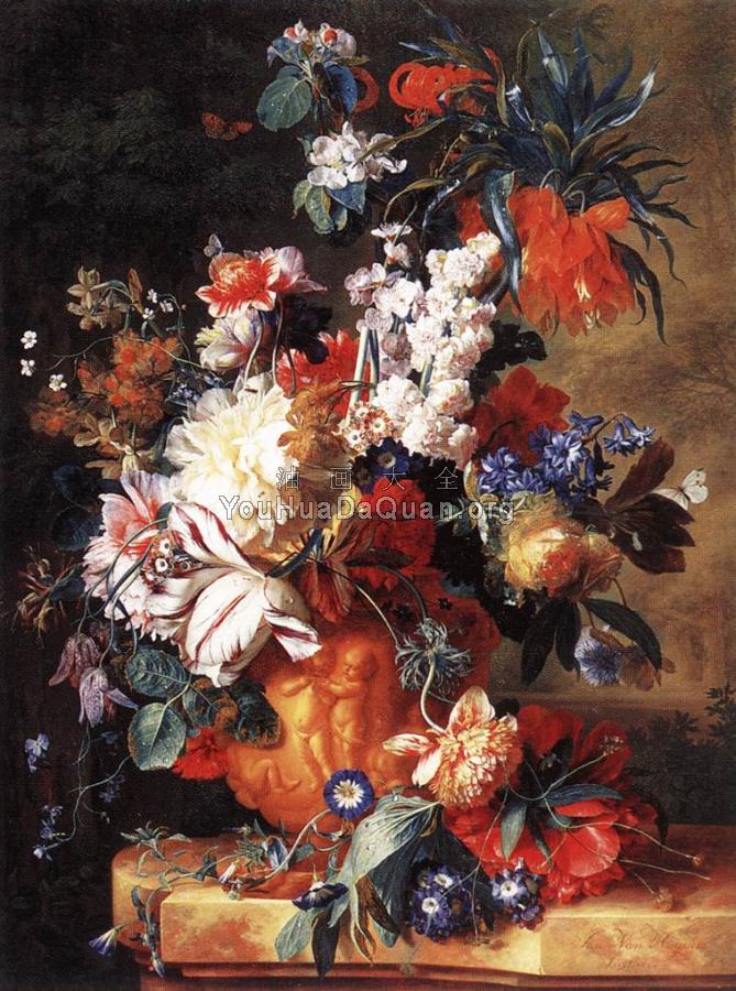 Bouquet of Flowers in an Urn - 让·范·惠桑